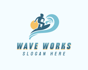 Sea Wave Surfer logo design