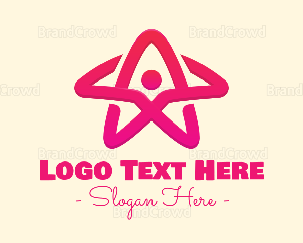 Pink Gradient Human Star Logo