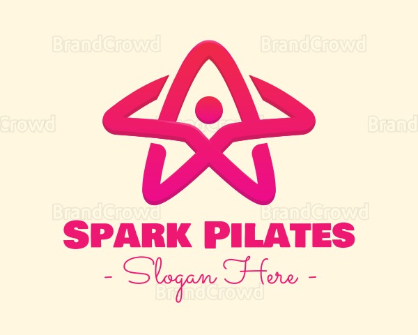 Pink Gradient Human Star Logo