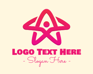 Superstar - Pink Gradient Human Star logo design