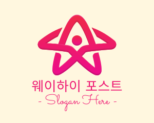 Pink Gradient Human Star logo design