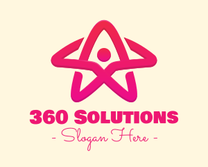 Pink Gradient Human Star logo design