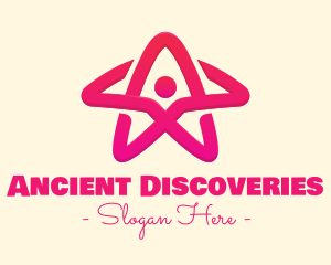 Pink Gradient Human Star logo design