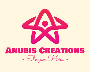 Pink Gradient Human Star logo design