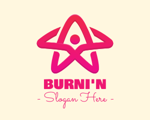 Pink Gradient Human Star logo design