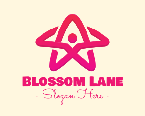 Pink Gradient Human Star logo design