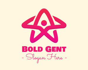 Pink Gradient Human Star logo design