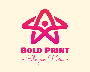 Pink Gradient Human Star logo design