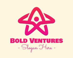 Pink Gradient Human Star logo design