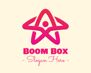 Pink Gradient Human Star logo design