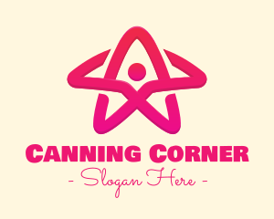 Pink Gradient Human Star logo design