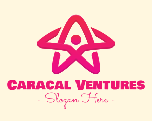 Pink Gradient Human Star logo design