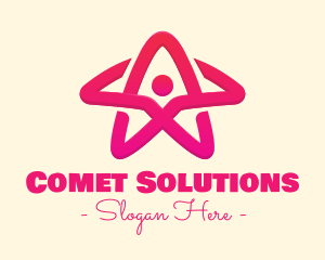 Pink Gradient Human Star logo design