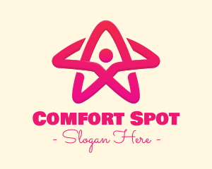 Pink Gradient Human Star logo design