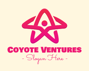 Pink Gradient Human Star logo design