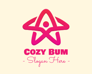 Pink Gradient Human Star logo design