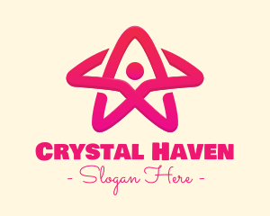 Pink Gradient Human Star logo design