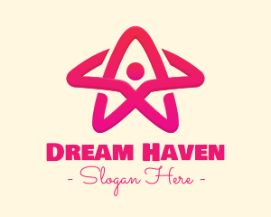 Pink Gradient Human Star logo design