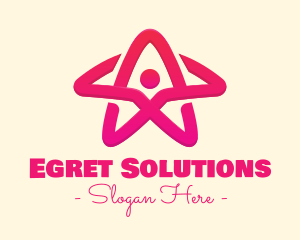 Pink Gradient Human Star logo design