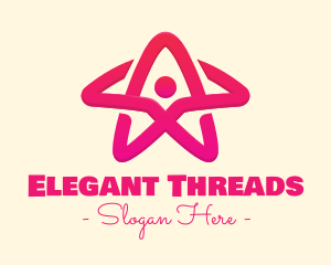 Pink Gradient Human Star logo design