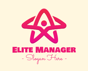 Pink Gradient Human Star logo design