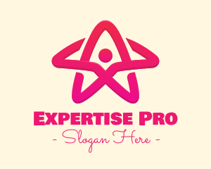 Pink Gradient Human Star logo design