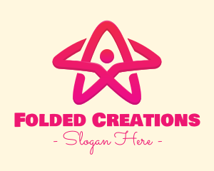 Pink Gradient Human Star logo design