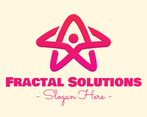 Pink Gradient Human Star logo design