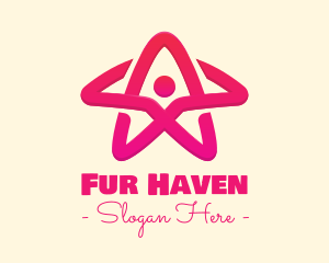 Pink Gradient Human Star logo design