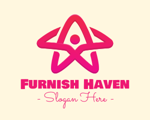 Pink Gradient Human Star logo design