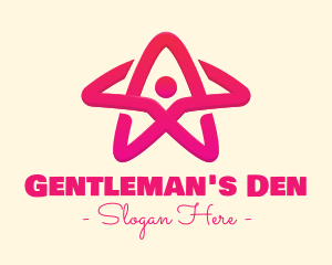 Pink Gradient Human Star logo design