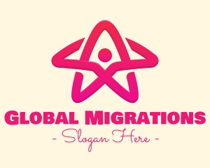 Pink Gradient Human Star logo design