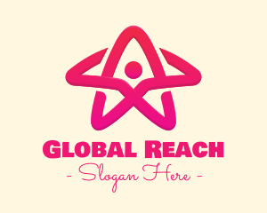 Pink Gradient Human Star logo design