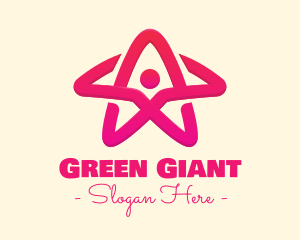 Pink Gradient Human Star logo design