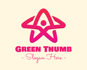 Pink Gradient Human Star logo design