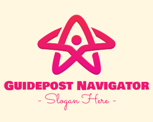 Pink Gradient Human Star logo design