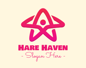 Pink Gradient Human Star logo design