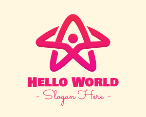 Pink Gradient Human Star logo design