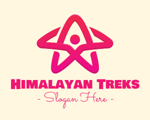 Pink Gradient Human Star logo design