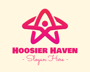 Pink Gradient Human Star logo design