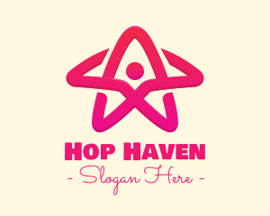 Pink Gradient Human Star logo design