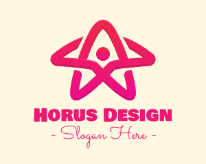 Pink Gradient Human Star logo design