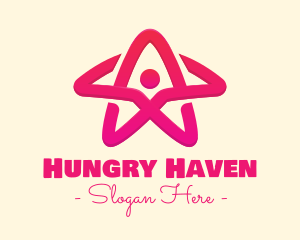 Pink Gradient Human Star logo design