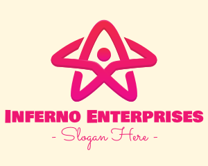 Pink Gradient Human Star logo design