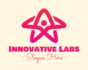 Pink Gradient Human Star logo design