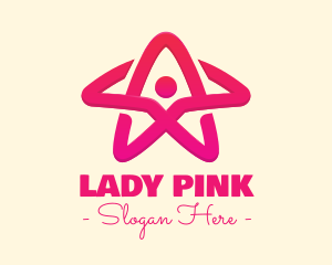 Pink Gradient Human Star logo design