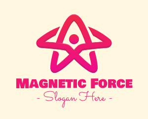 Pink Gradient Human Star logo design