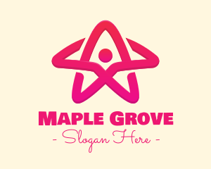 Pink Gradient Human Star logo design