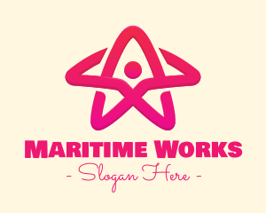 Pink Gradient Human Star logo design