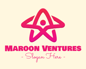 Pink Gradient Human Star logo design